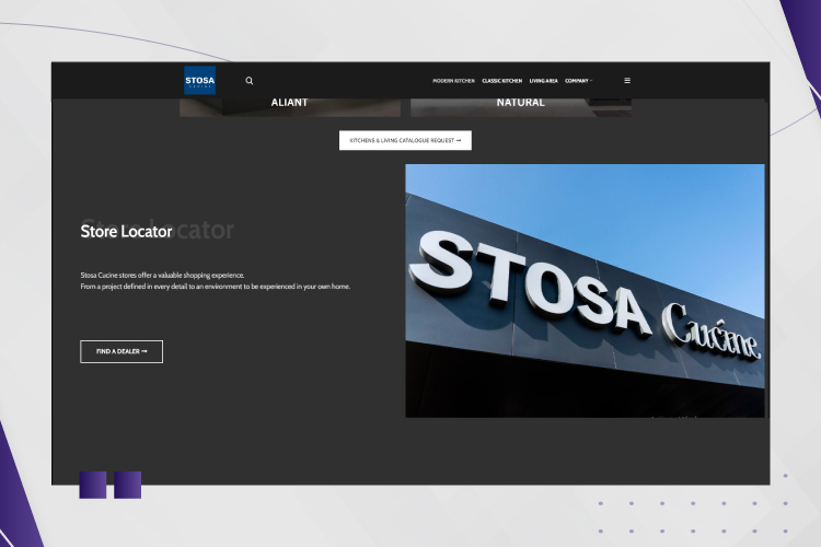 stosa kitchen website adsela digital marketing agency 4